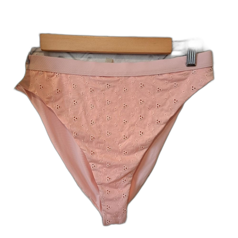 Gianni Bini Rosewater Floral Front High Leg Cheeky Swim Bottom NWT Size Large